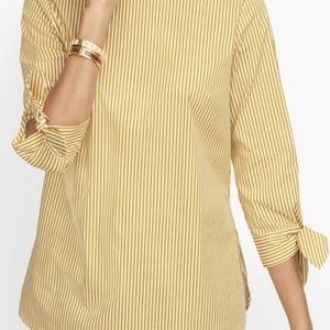 Talbots Striped Tie Sleeve Blouse Large